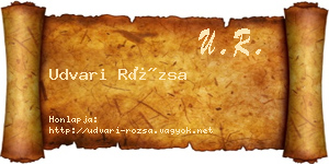 Udvari Rózsa névjegykártya